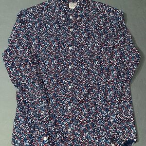 J Crew Multicolored Slim Untucked Stretch Button Down Shirt M Organic Cotton